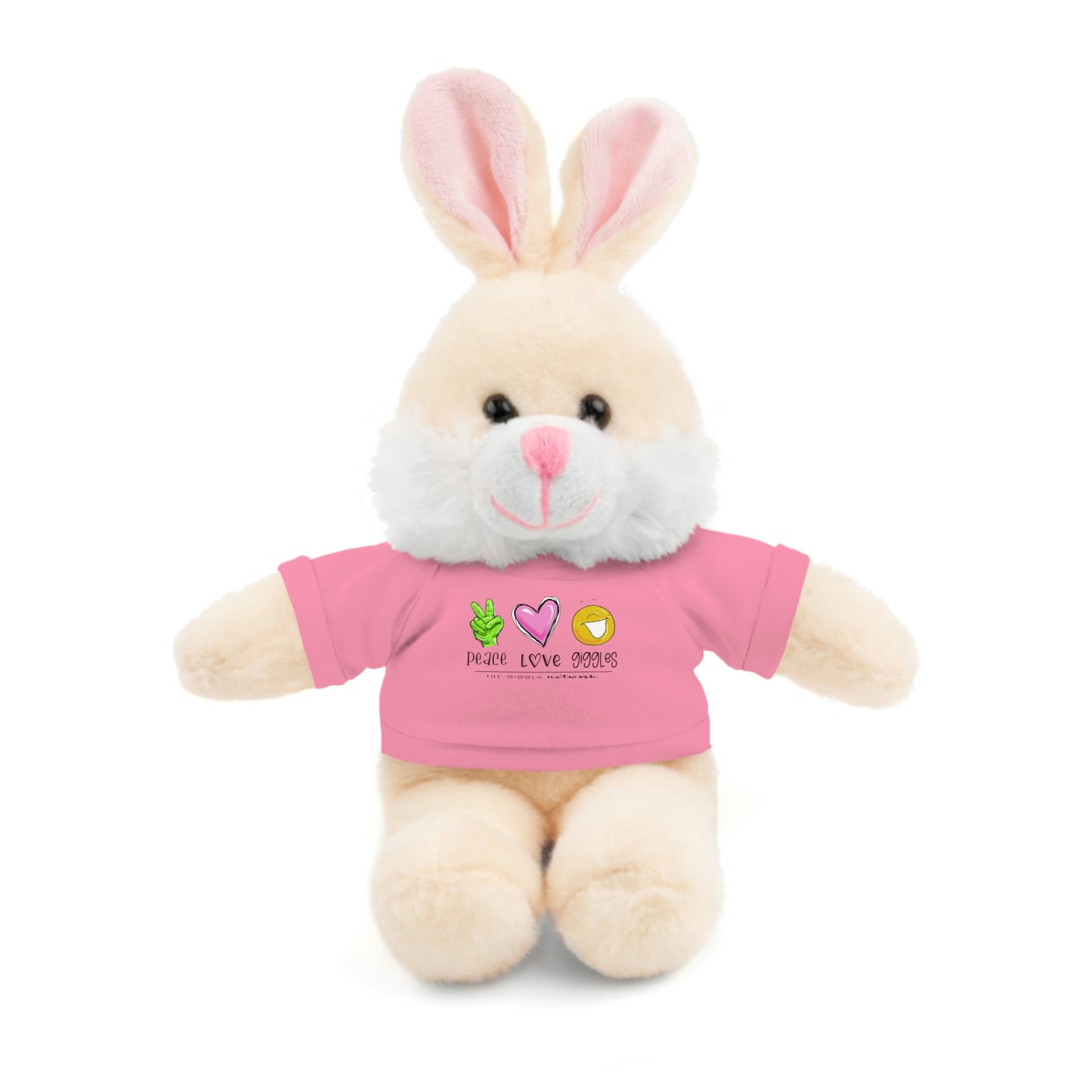 Stuffed Bear, Bunny, or Tiger with Peace, Love, Giggles by The Giggle Network (TM)