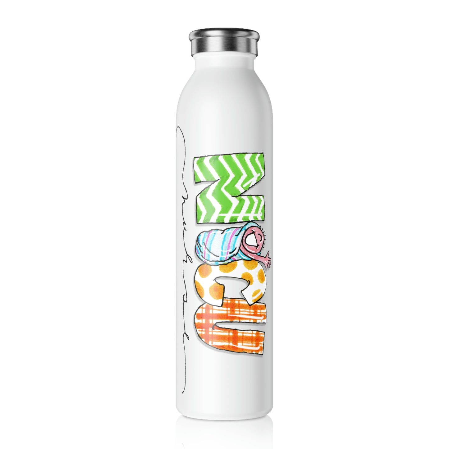 NICU nurse Slim Water Bottle by The Giggle Network (TM)