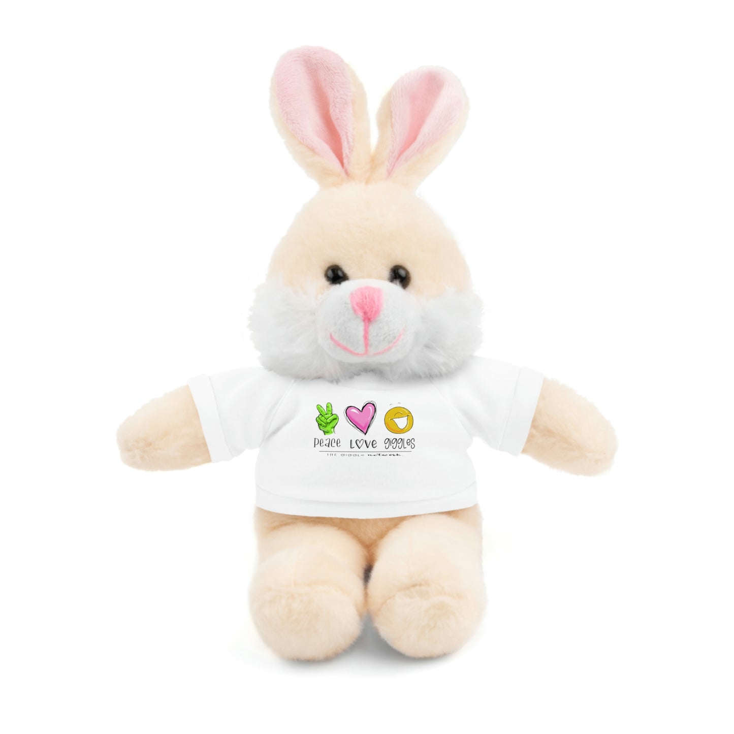 Stuffed Bear, Bunny, or Tiger with Peace, Love, Giggles by The Giggle Network (TM)