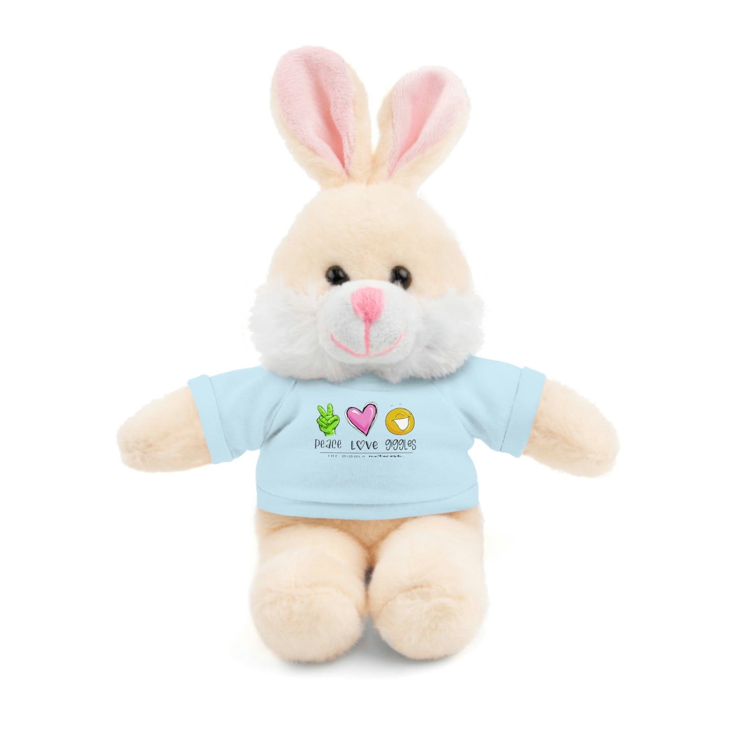 Stuffed Bear, Bunny, or Tiger with Peace, Love, Giggles by The Giggle Network (TM)