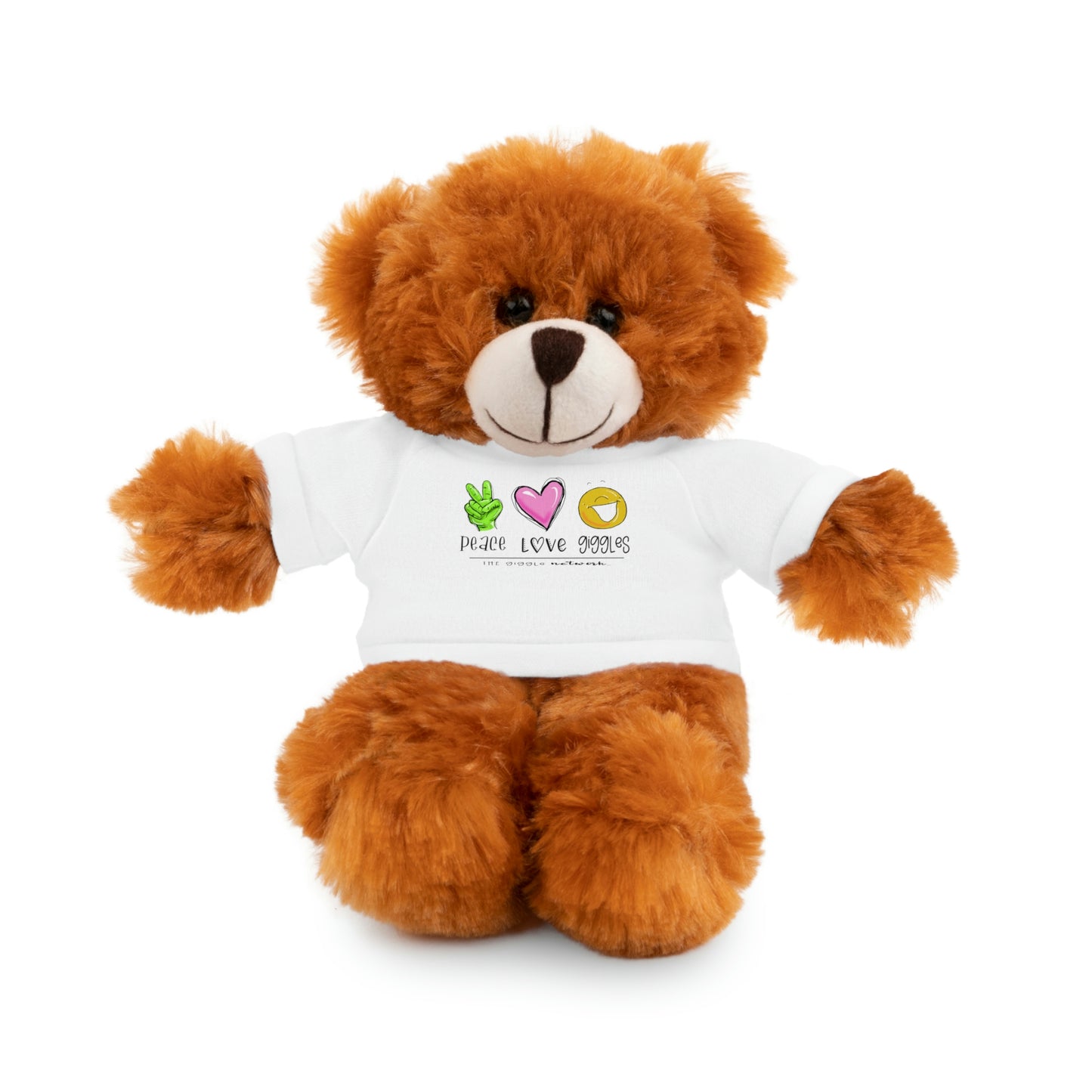 Stuffed Bear, Bunny, or Tiger with Peace, Love, Giggles by The Giggle Network (TM)