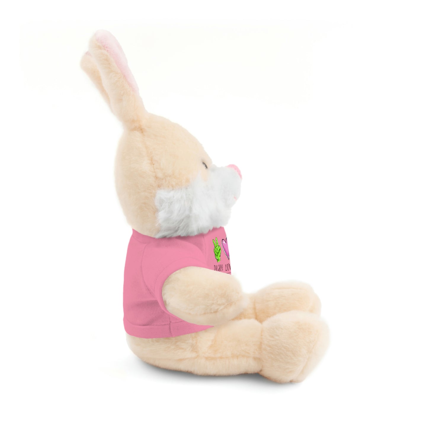 Stuffed Bear, Bunny, or Tiger with Peace, Love, Giggles by The Giggle Network (TM)