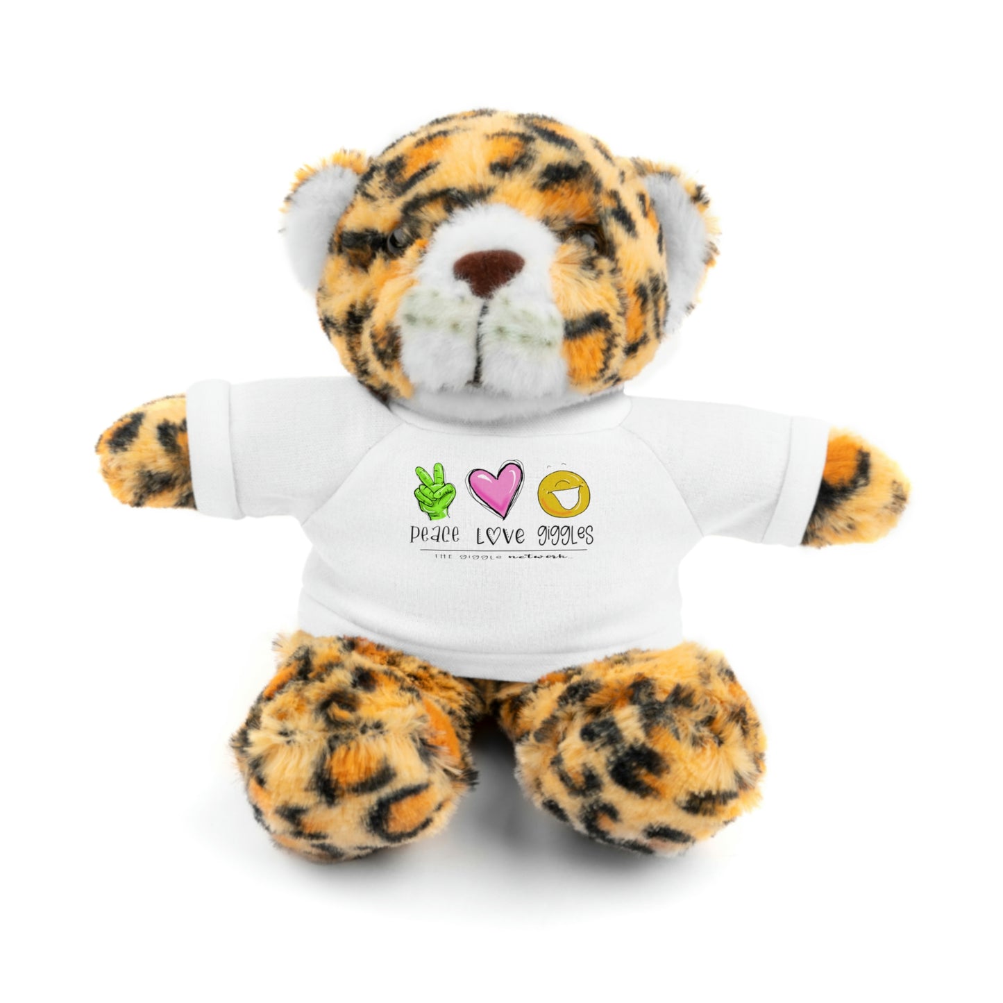 Stuffed Bear, Bunny, or Tiger with Peace, Love, Giggles by The Giggle Network (TM)