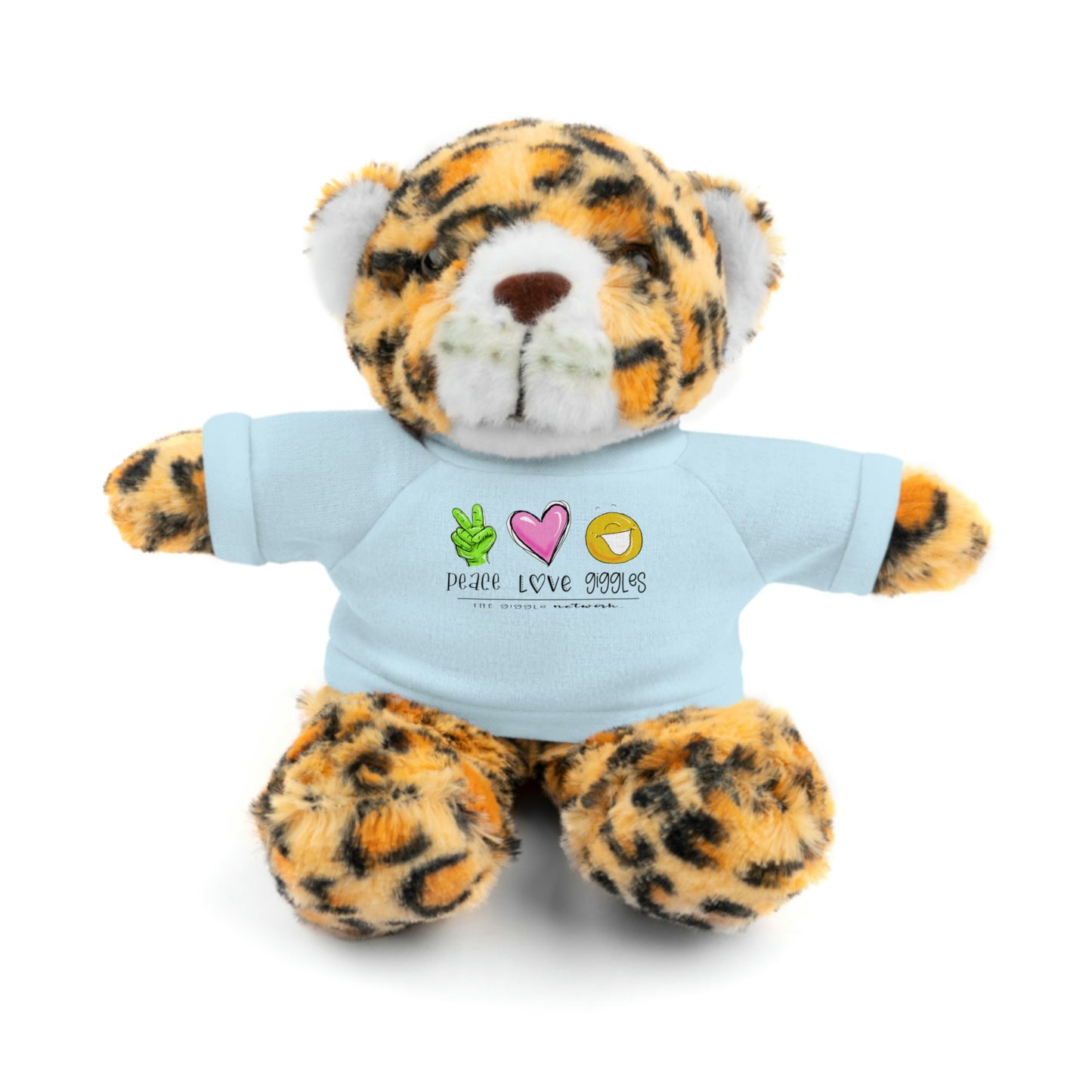 Stuffed Bear, Bunny, or Tiger with Peace, Love, Giggles by The Giggle Network (TM)