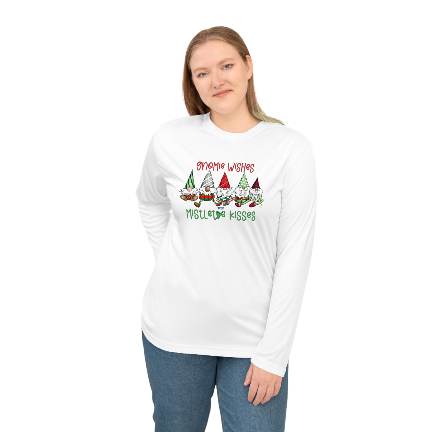 Gnomie Wishes and Mistletoes Kisses Long Sleeve Shirt by The Giggle Network