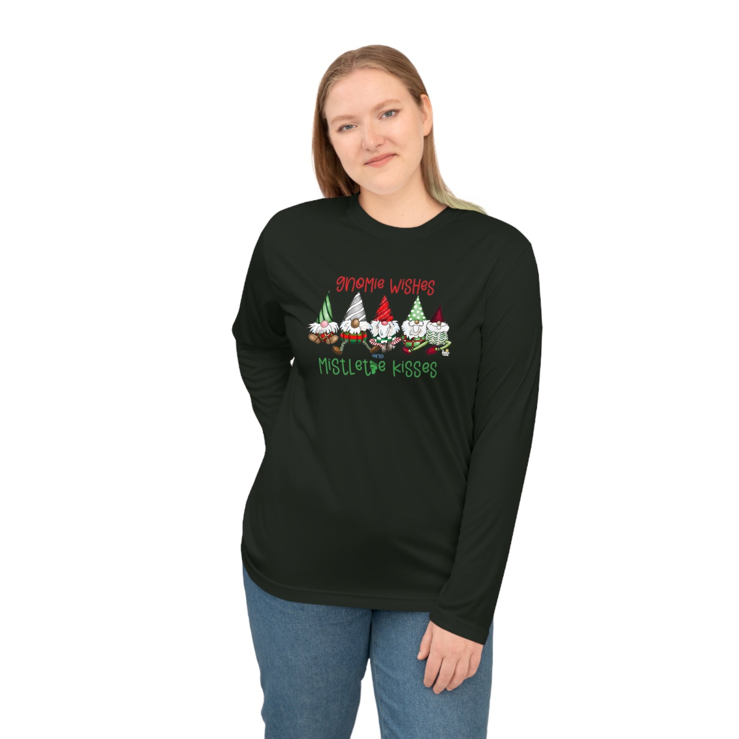 Gnomie Wishes and Mistletoes Kisses Long Sleeve Shirt by The Giggle Network