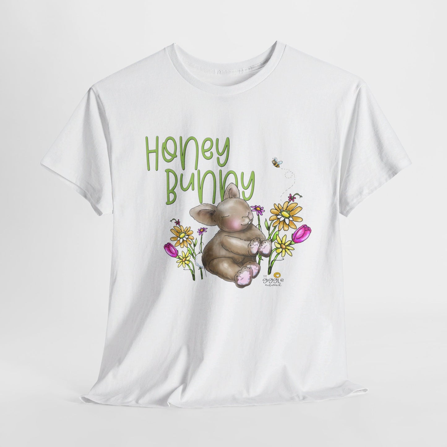 Honey Bunny by The Giggle Network, Spring Tshirt, Bunny shirt, Springtime designs, flowers tshirt by the GIggle Network