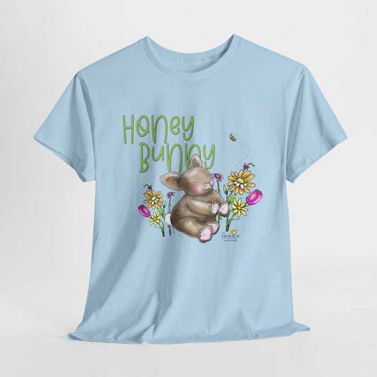 Honey Bunny by The Giggle Network, Spring Tshirt, Bunny shirt, Springtime designs, flowers tshirt by the GIggle Network