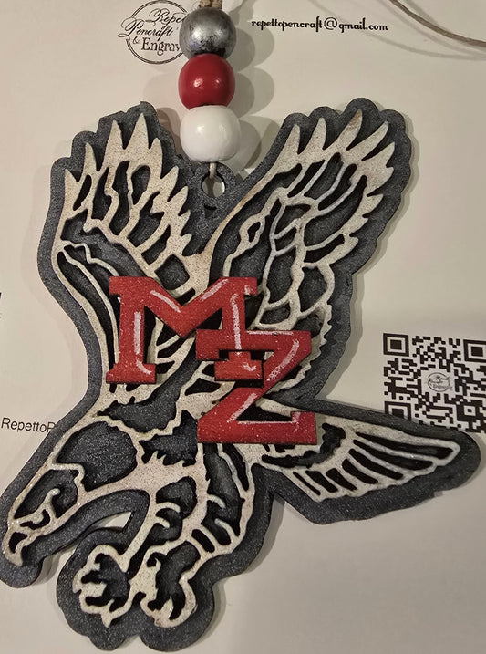 Woooden Hanging Ornament/Air Freshener  Eagles Mascot