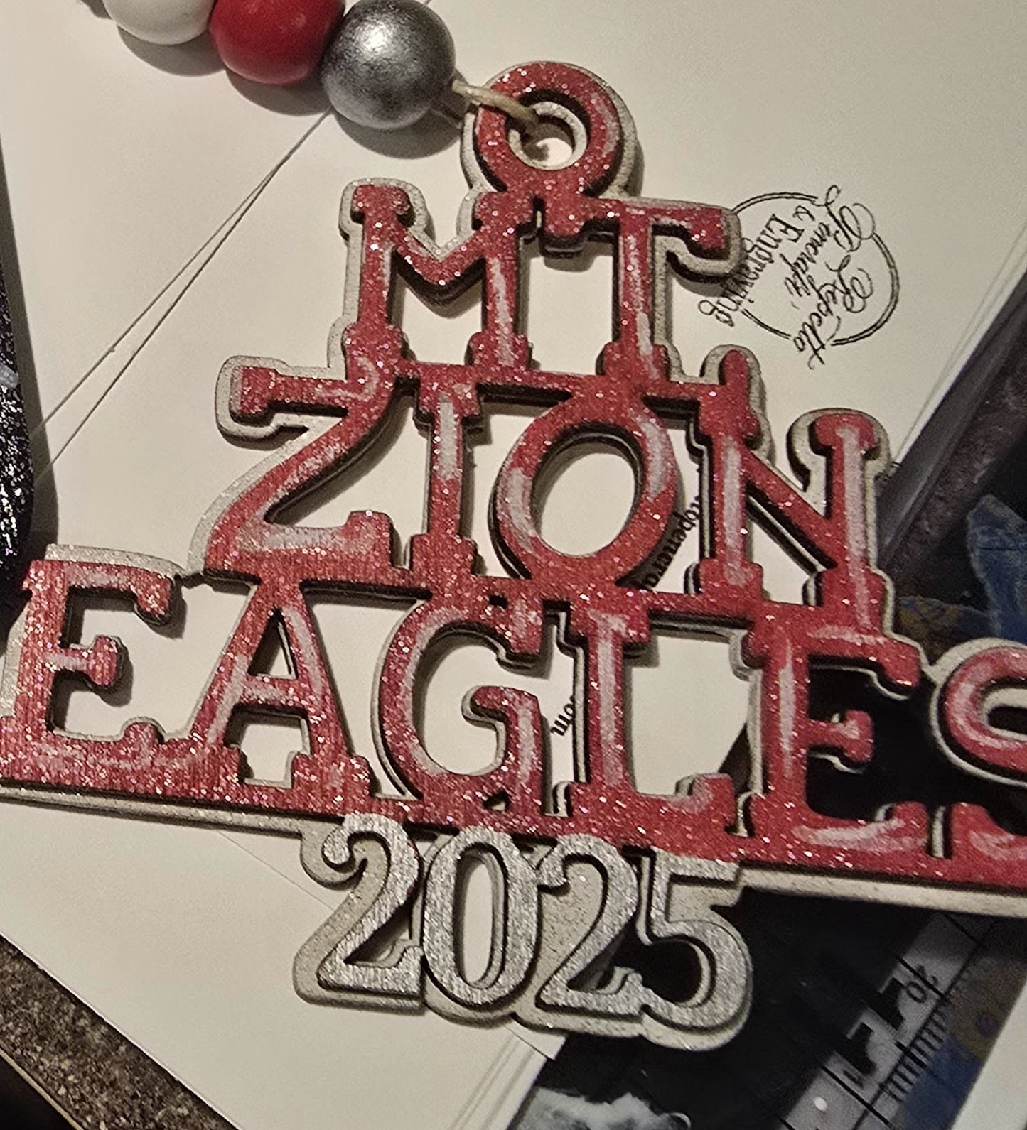 Woooden Hanging Ornament/Air Freshener MOunt Zion Eagles 2025