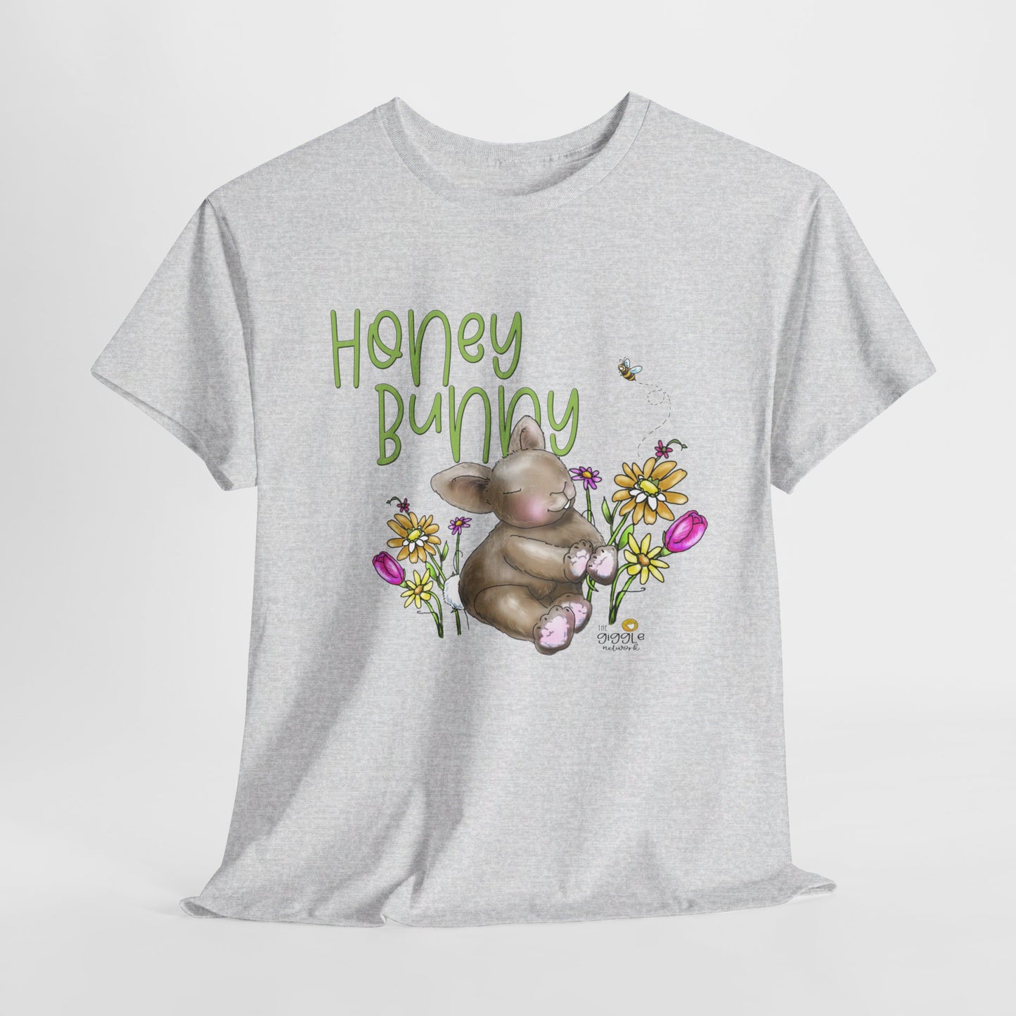 Honey Bunny by The Giggle Network, Spring Tshirt, Bunny shirt, Springtime designs, flowers tshirt by the GIggle Network