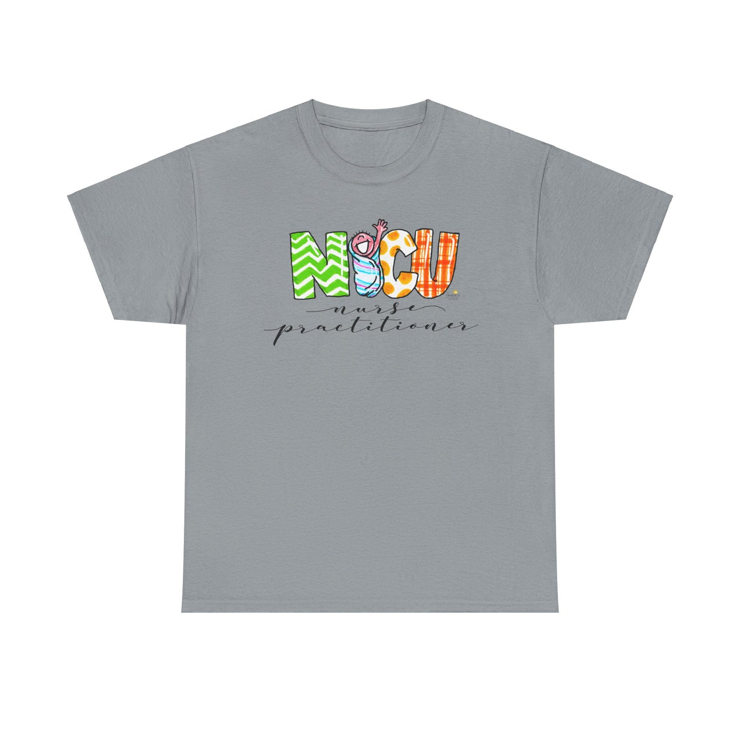 Nurse Practitioner Tee with Baby Swaddle Design