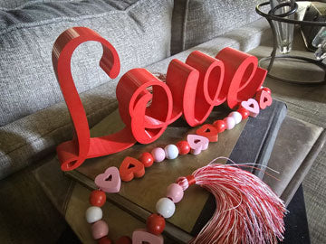 LOVE 3D printed word for desk, mantle, gift, or home decor