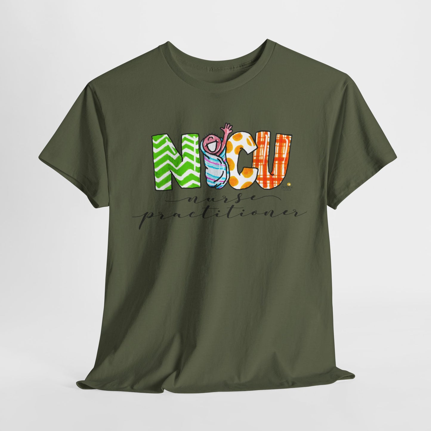 Nurse Practitioner Tee with Baby Swaddle Design