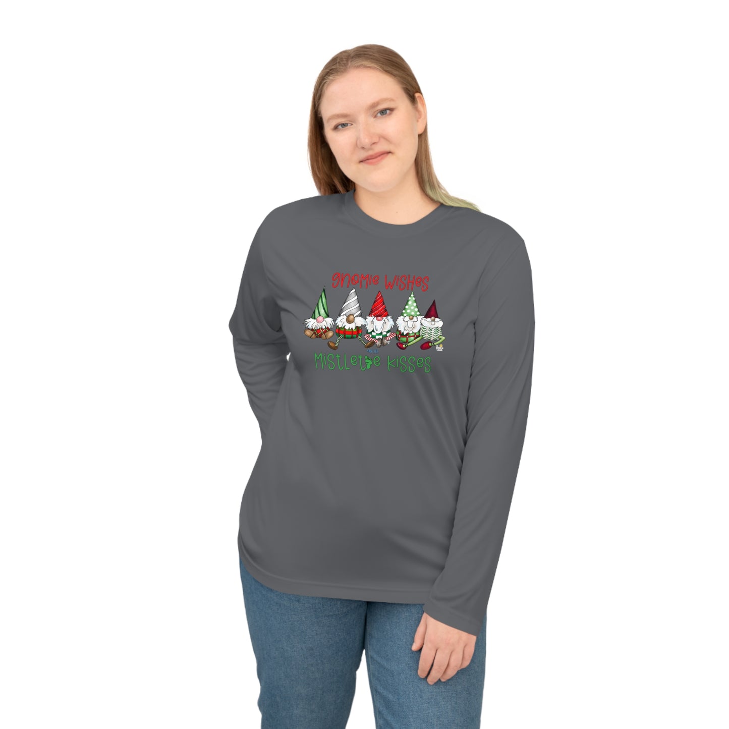 Gnomie Wishes and Mistletoes Kisses Long Sleeve Shirt by The Giggle Network