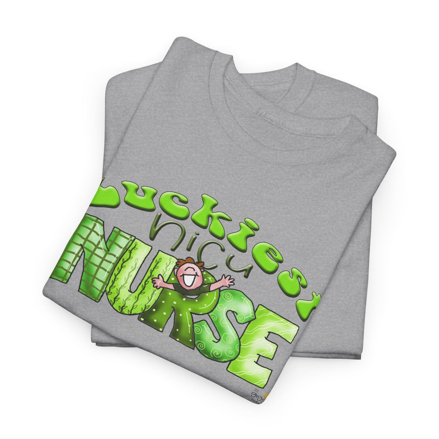 Luckiest NICU nurse tshirt, Clovers,  St Patricks day tshirt, Luckiest NICU nurse by The Giggle Network, All images are Copyrighted by Laurie Repetto and The GIggle Network, and cannot be reproduced without written and dated permission from the artist.