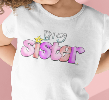 Big Sister Tshirt, Big Sister Gift, New baby Gift, Little Girl, Pink shirt for New sisters