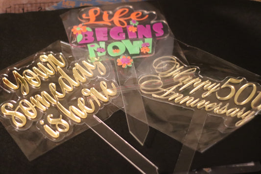 Acrylic Cake Toppers, Anniversary, Name Celebrations, Wedding Cake Topper