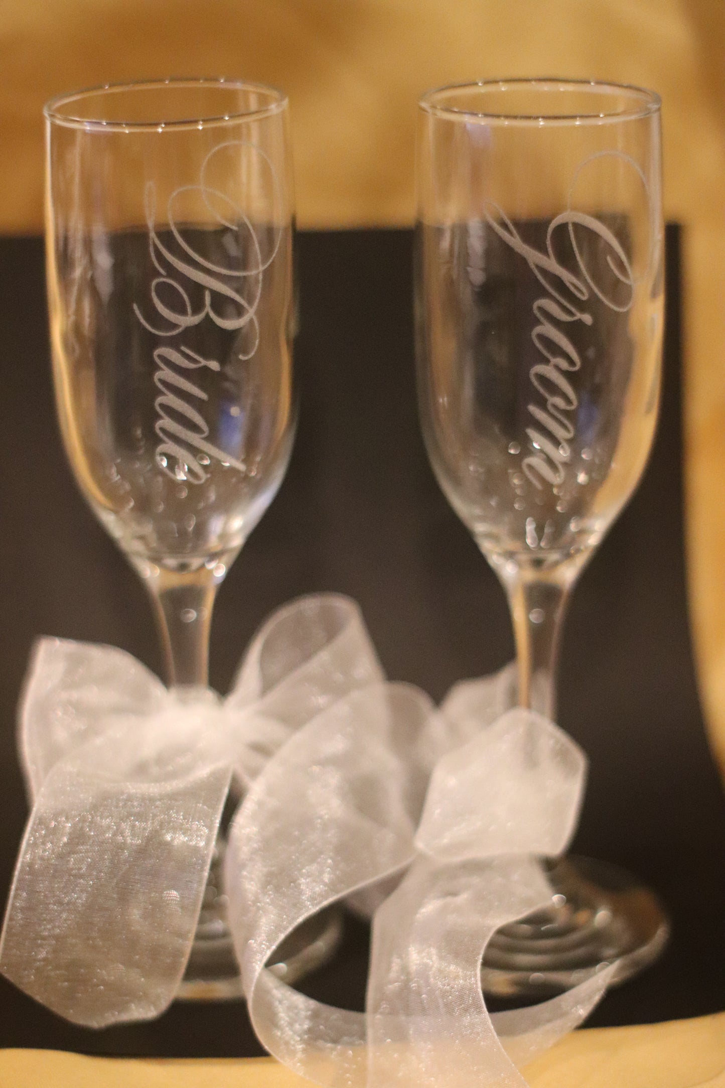 Bride and Groom Flutes Engraving