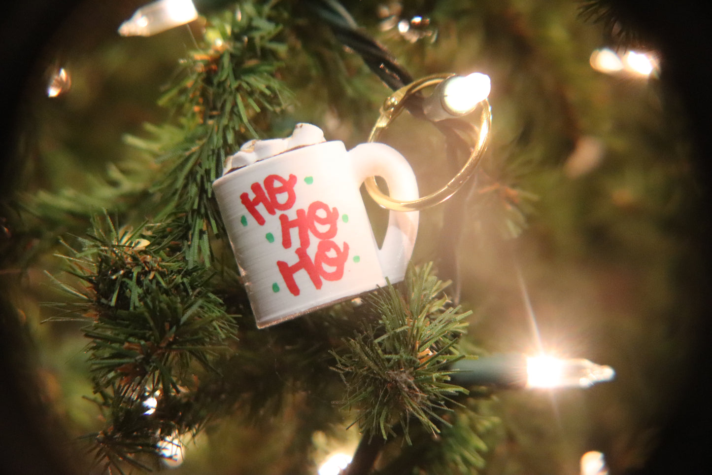 Handpainted Hot Cocoa Cup KeyChain or Ornament