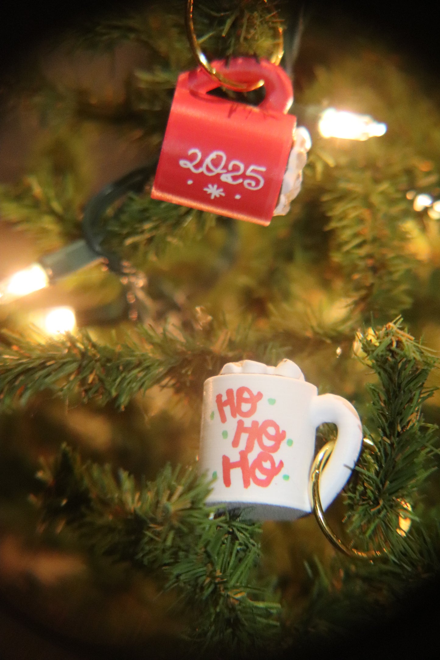 Handpainted Hot Cocoa Cup KeyChain or Ornament