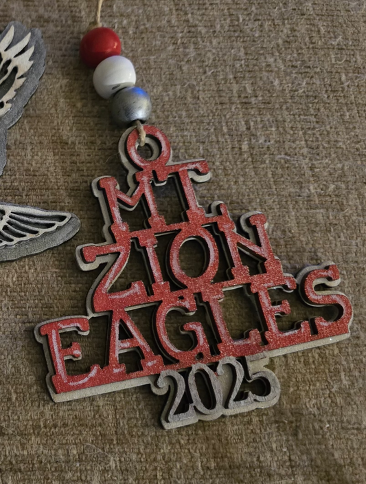 Woooden Hanging Ornament/Air Freshener MOunt Zion Eagles 2025