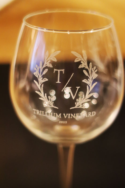 Wine logo or Initials engraving on Stemless Wine Goblet