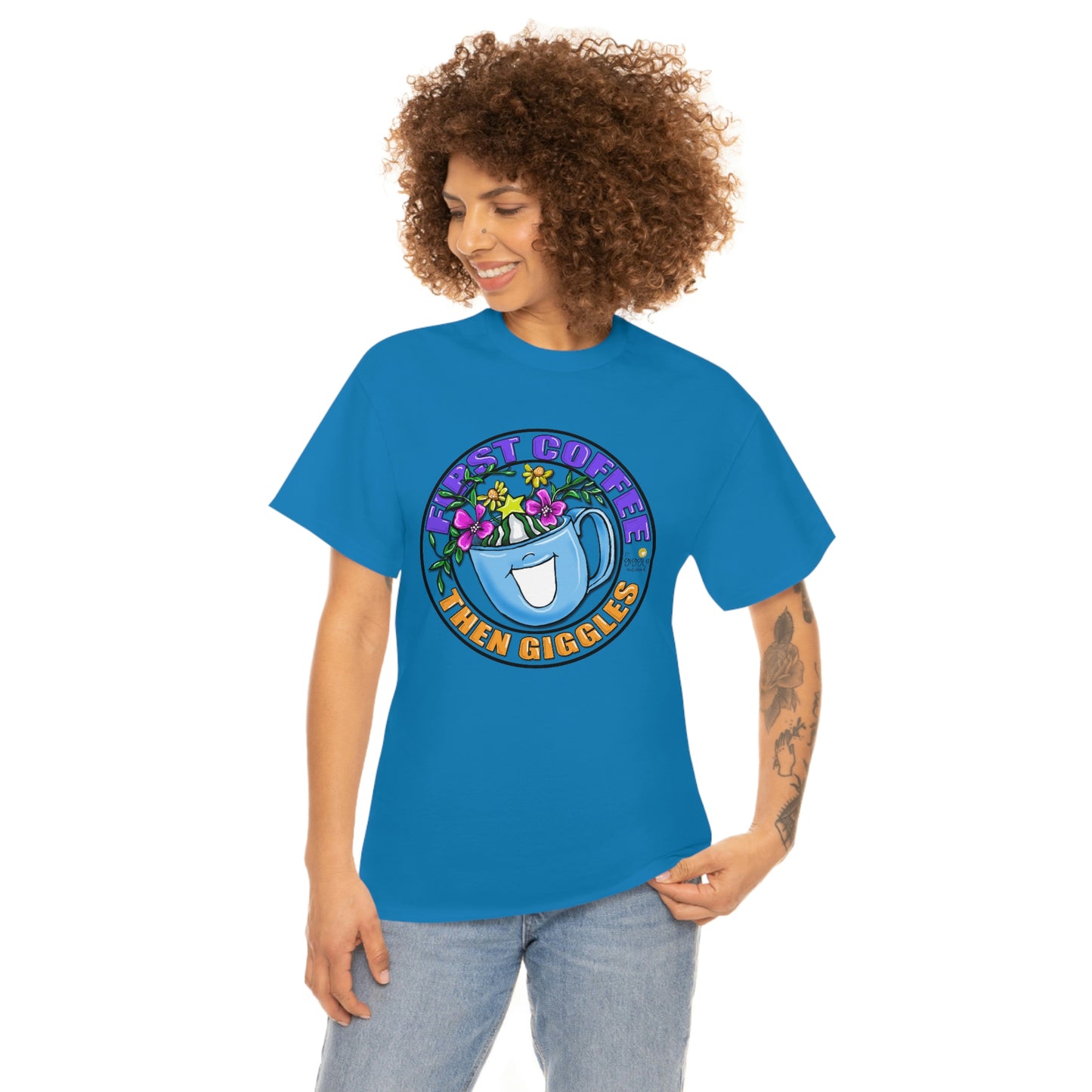 FIrst Coffee Then Giggles (FULL COLOR) by The Giggle Network (TM) created and Illustrated by Laurie Repetto