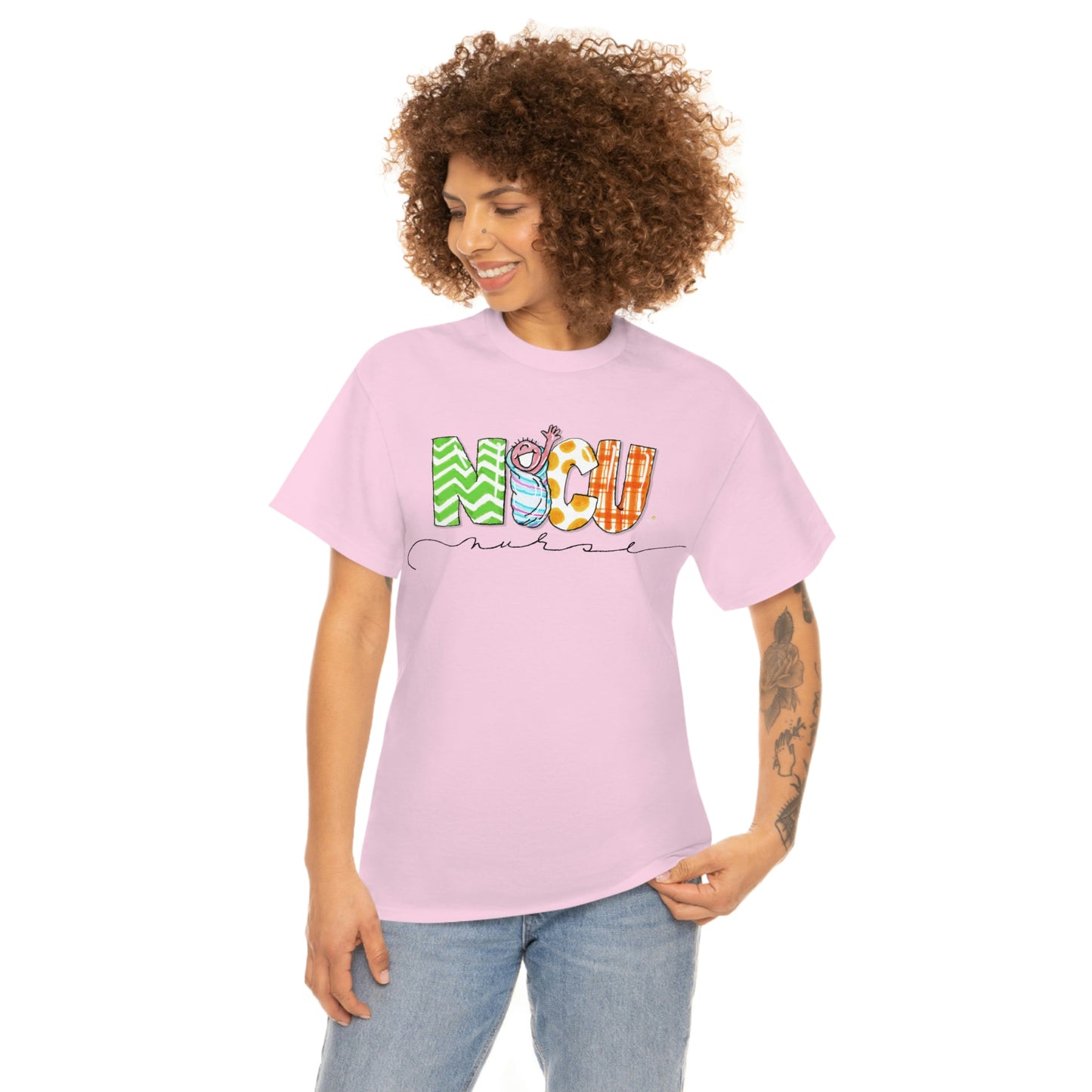 Nicu Nurse w Swaddle from The Giggle Network (TM), NICU Nurse Tshirt, Nicu nurse with baby swaddled, NICU Nurse gift, Nurse Gifts, Nicu Nurse tshirt