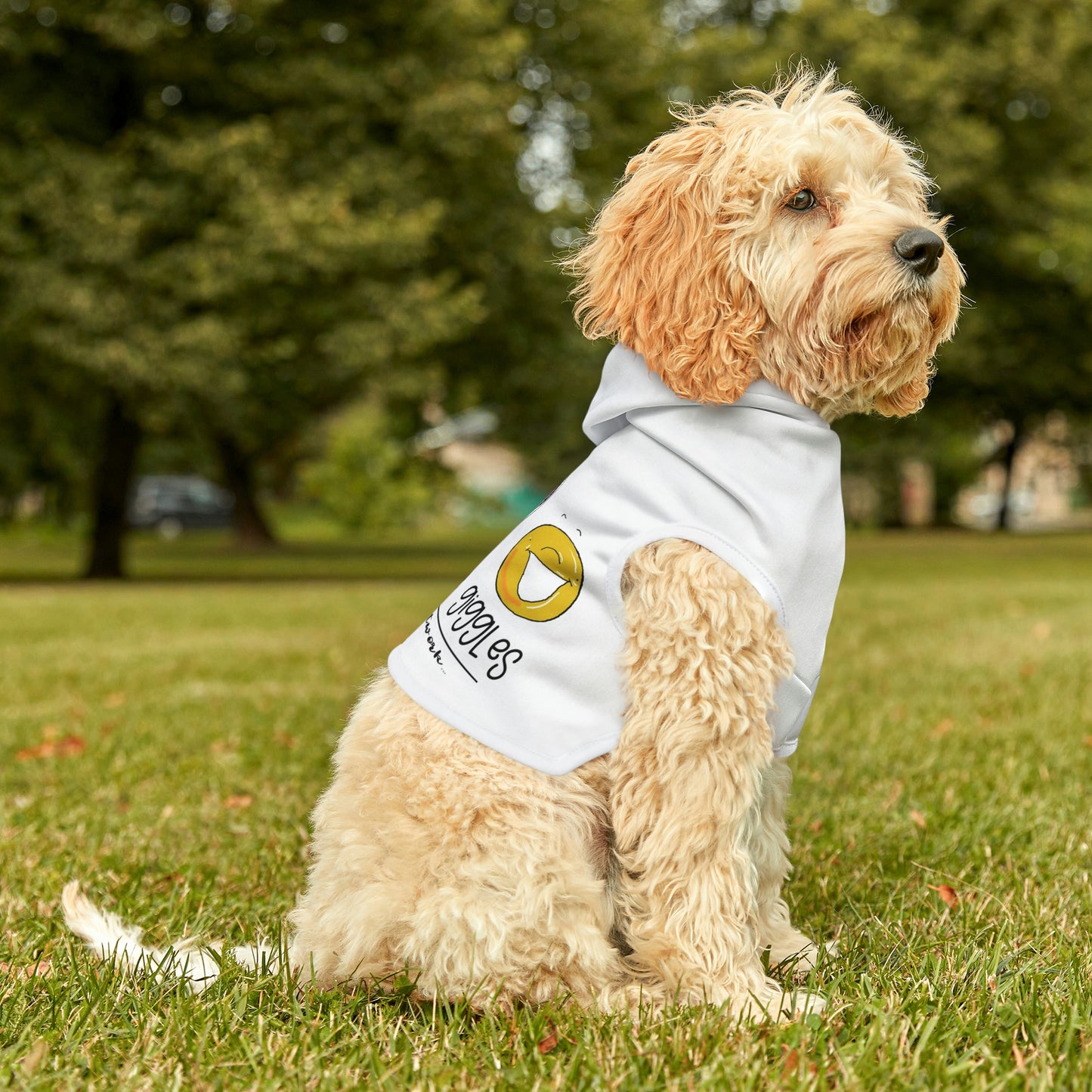 Peace Love and Giggles Dog Hoodie